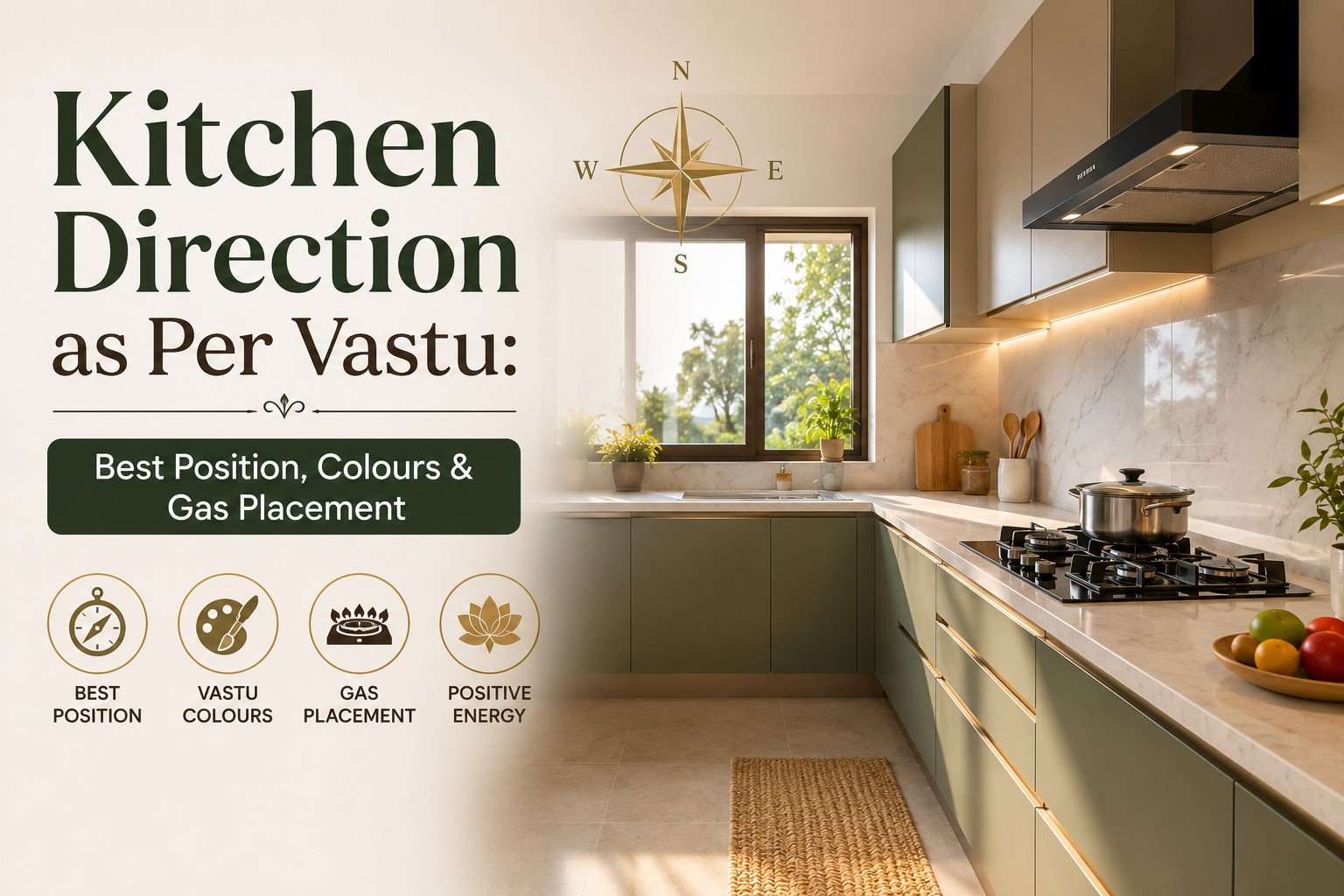Kitchen direction as per Vastu — ideal placement, colours and gas stove position guide by Acharya Nehha